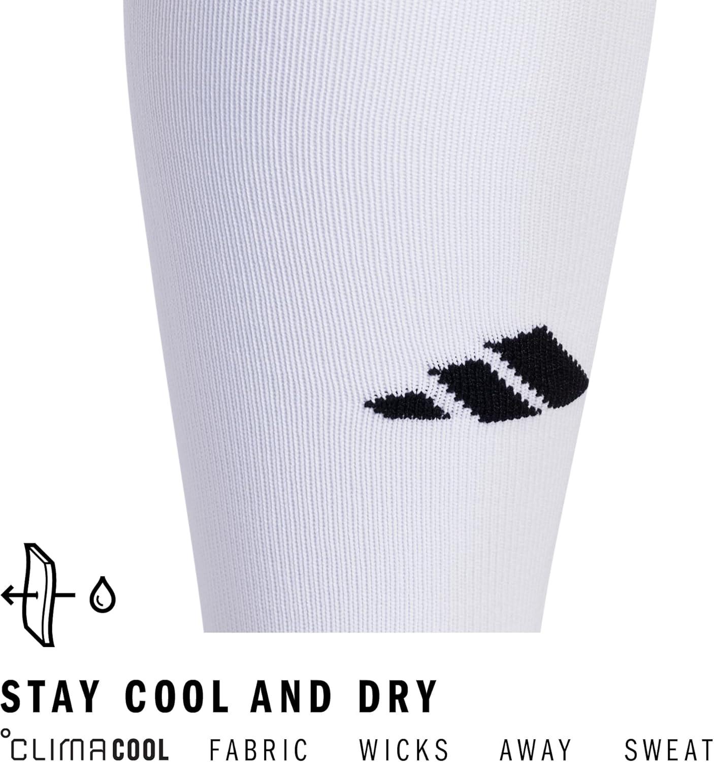 image:imageadidas Unisex Metro Soccer Socks or Calf Sleeves 1 Pair OvertheCalfWhiteClear GreyBlackSock