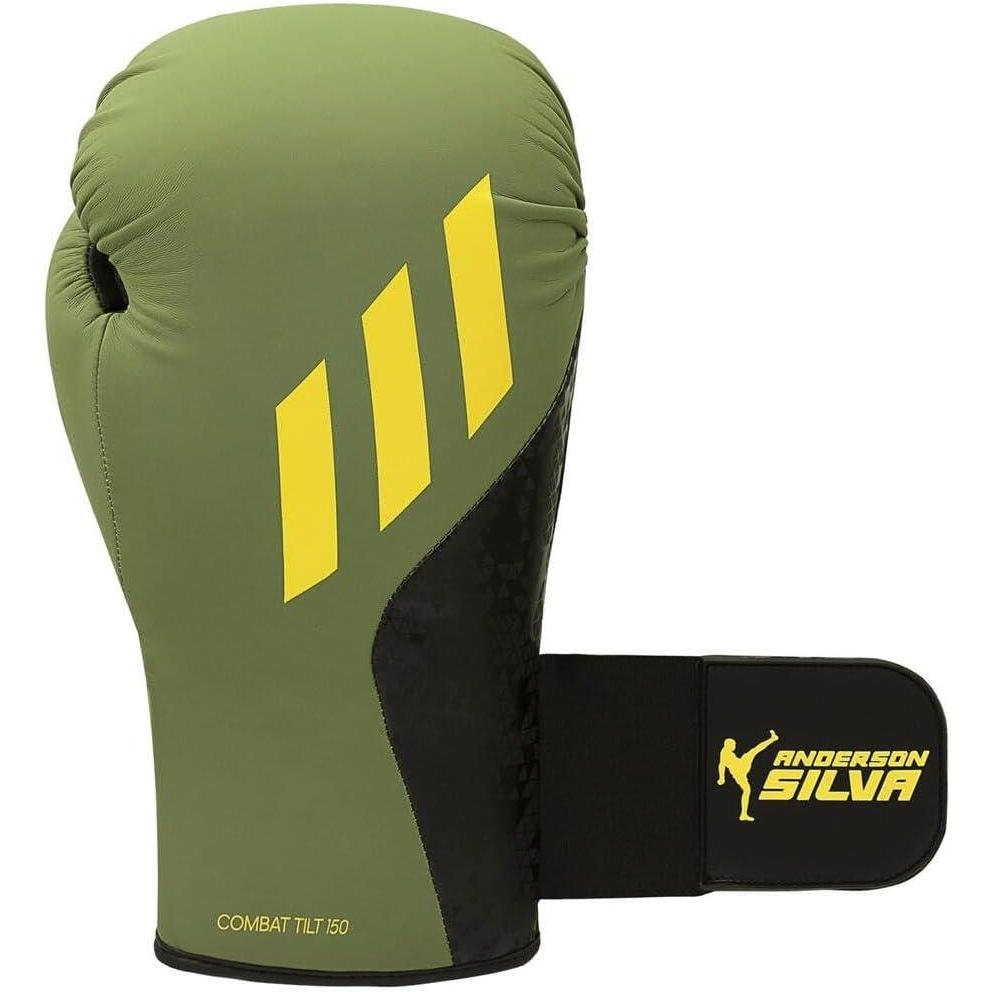 image:imageAdidas x Anderson Silva Tilt150 Boxing Gloves Premium PU Shell Enhanced Wrist Support Optimal Punch Alignment for Men Women Kids Boxing Kickboxing MMA Punching Gloves MMA GlovesOrbit GreenBlackYellowCamo