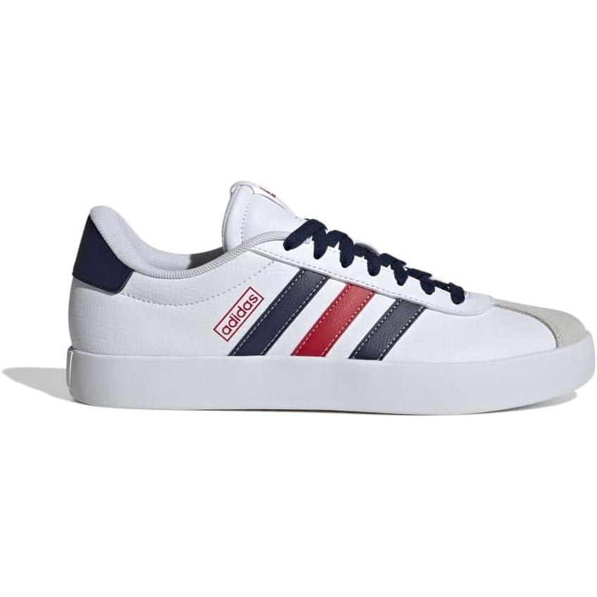 image:imageadidas Mens VL Court 30 SneakersCloud White Navy Blue Better Scarlet