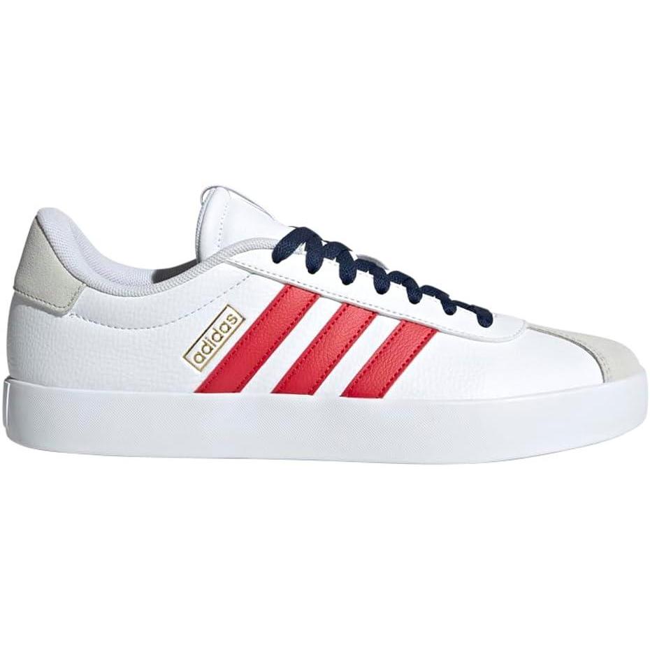 image:imageadidas Mens VL Court 30 SneakersWhiteBetter ScarletTeam Navy Blue