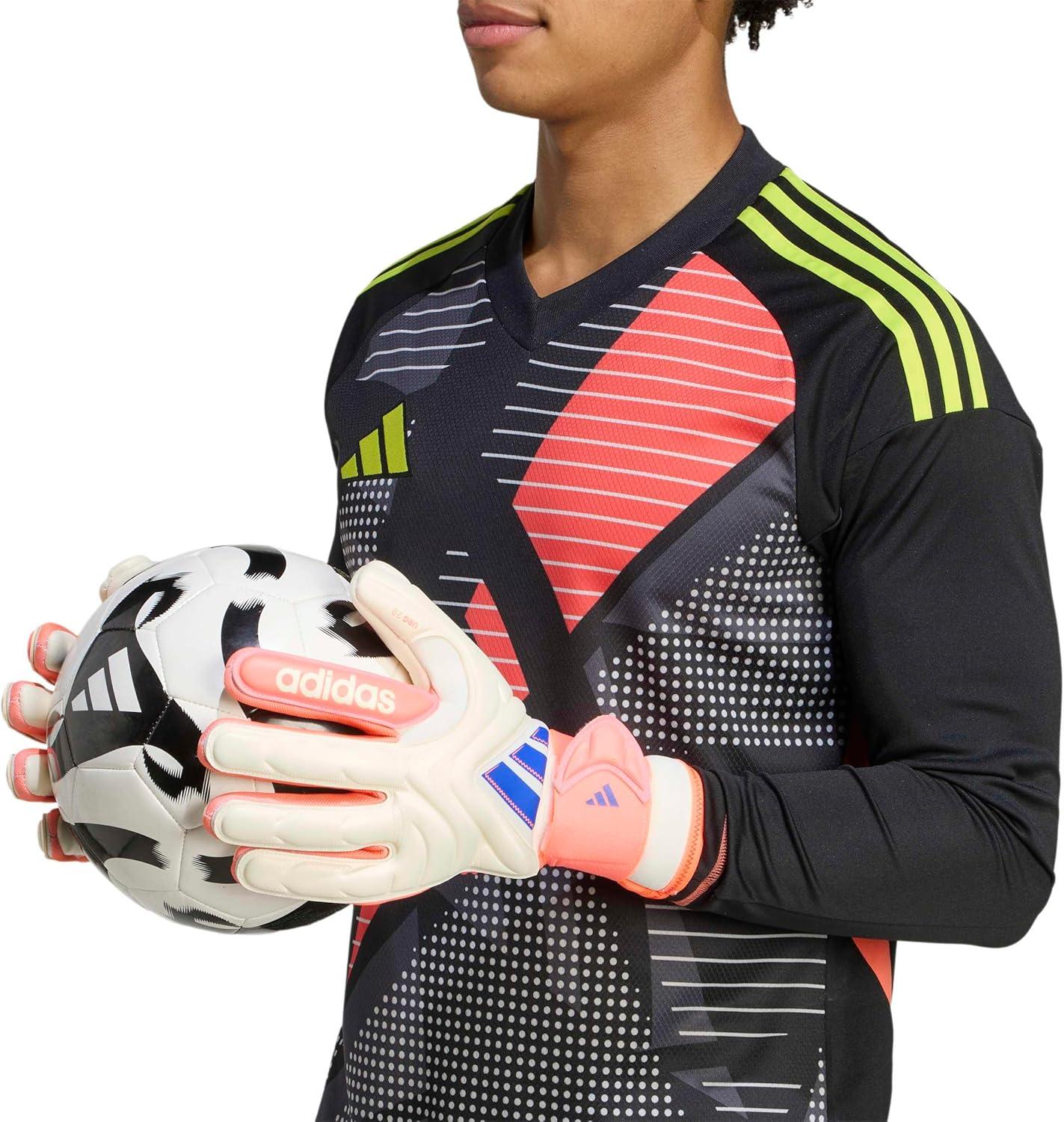 image:imageAdidas Copa Pro Goalie Soccer GlovesOff WhiteLucid BlueSignal Coral