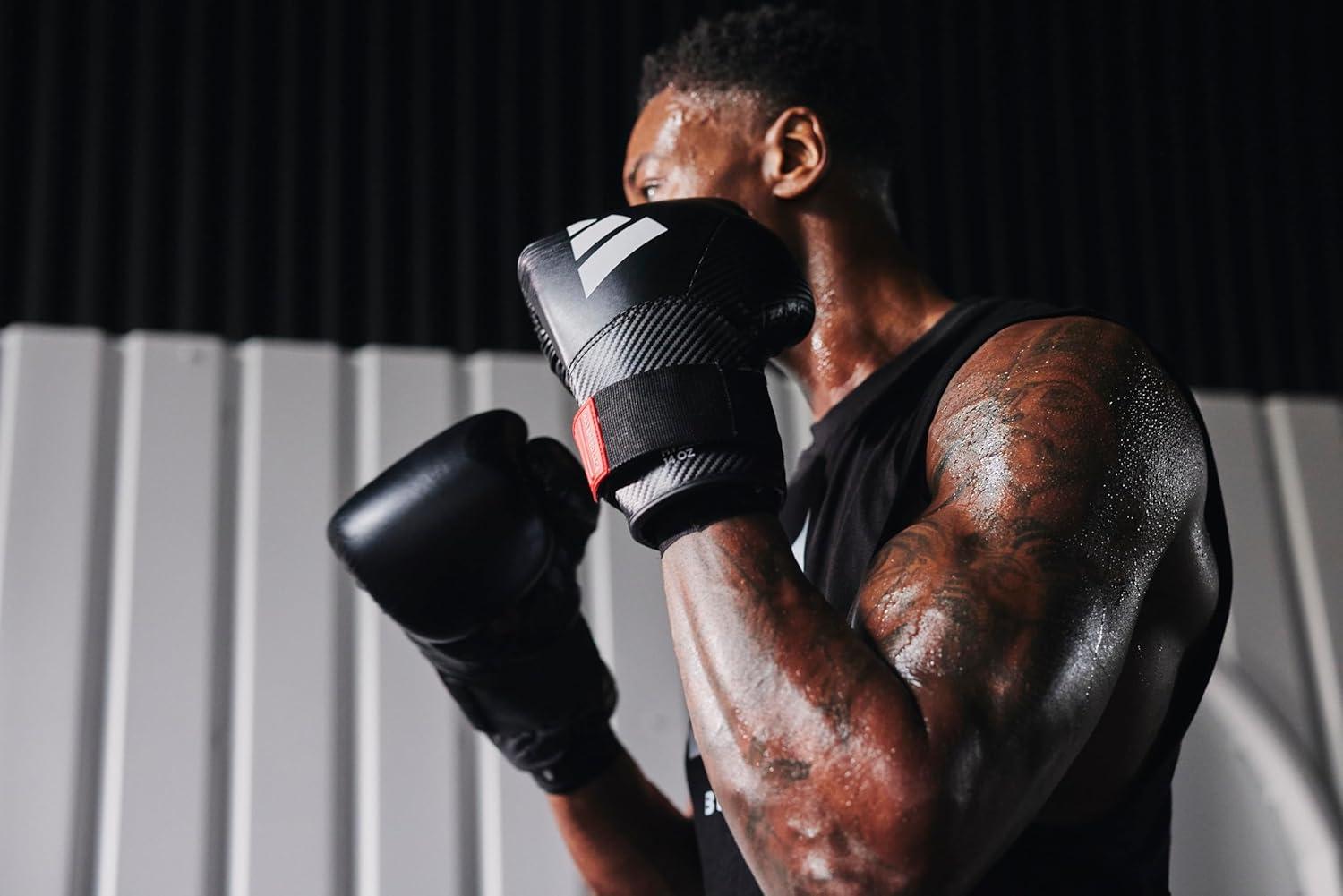 image:imageAdidas Hybrid 250 Boxing Gloves Boxing Kickboxing Sparring Bag Training or MMA Training BlackAsh Black White 12 oz 14 oz or 16 ozBlack 14 oz
