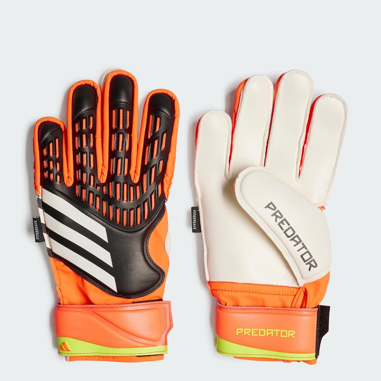image:imageAdidas Match Fingersave Predator Goalie GlovesBlackSolar RedSolar Yellow