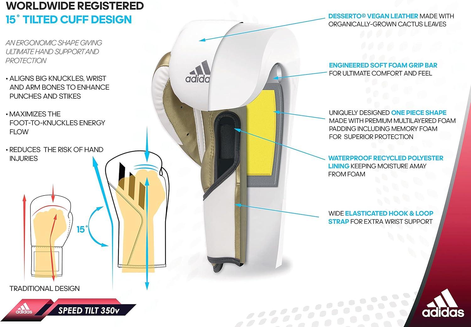 image:imageAdidas Tilt 350 PRO Training Gloves Hook amp Loop with New Tilt Technology for Men Women Unisex Sustainable Vegan Leather Boxing Kickboxing MMA Training GlovesBlackGold Met