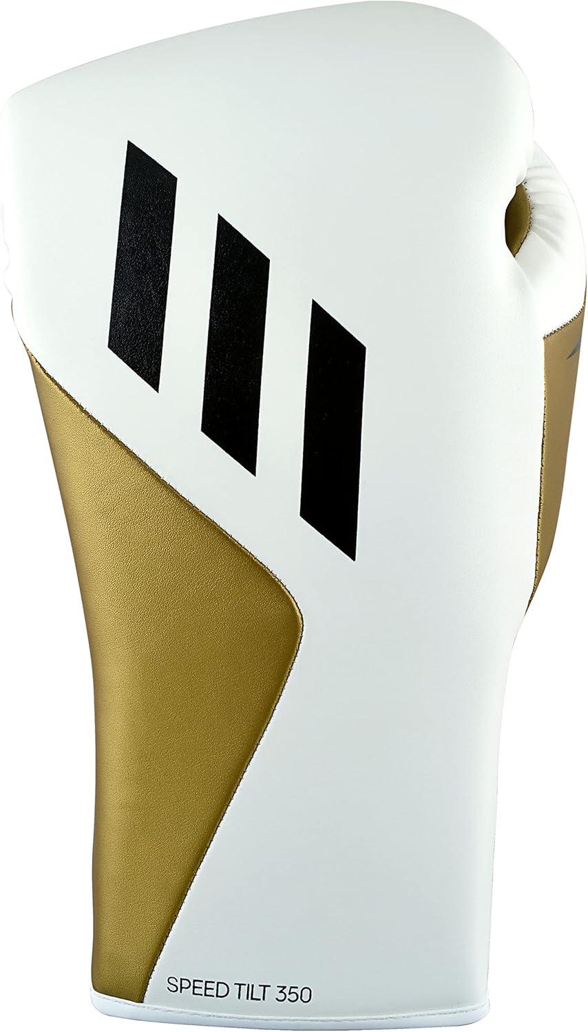 image:imageAdidas Tilt 350 Pro with Lace Closure with New Tilt Technology for Men Women Unisex Sustainable Vegan Leather Boxing Kickboxing MMA Training GlovesWhiteGold Met