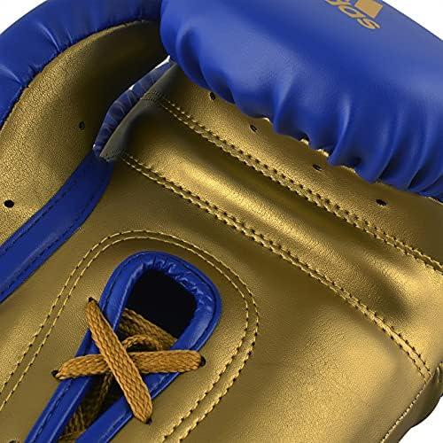 image:imageAdidas Tilt 350 Pro with Lace Closure with New Tilt Technology for Men Women Unisex Sustainable Vegan Leather Boxing Kickboxing MMA Training GlovesBlueGold