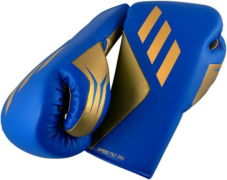 image:imageAdidas Tilt 350 Pro with Lace Closure with New Tilt Technology for Men Women Unisex Sustainable Vegan Leather Boxing Kickboxing MMA Training GlovesBlueGold
