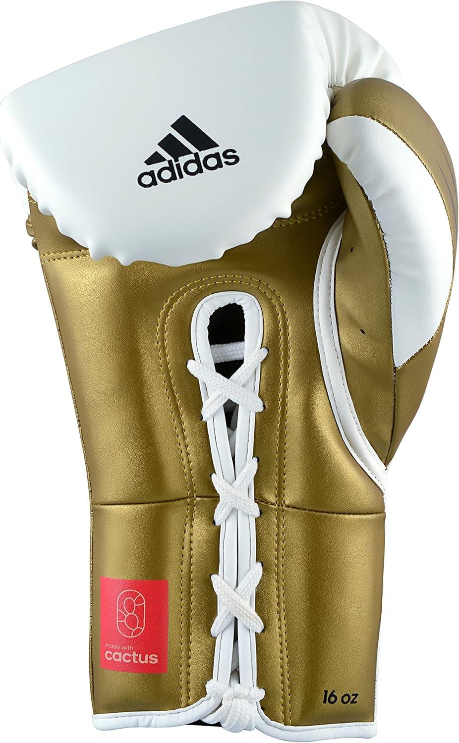 image:imageAdidas Tilt 350 Pro with Lace Closure with New Tilt Technology for Men Women Unisex Sustainable Vegan Leather Boxing Kickboxing MMA Training GlovesWhiteGold Met