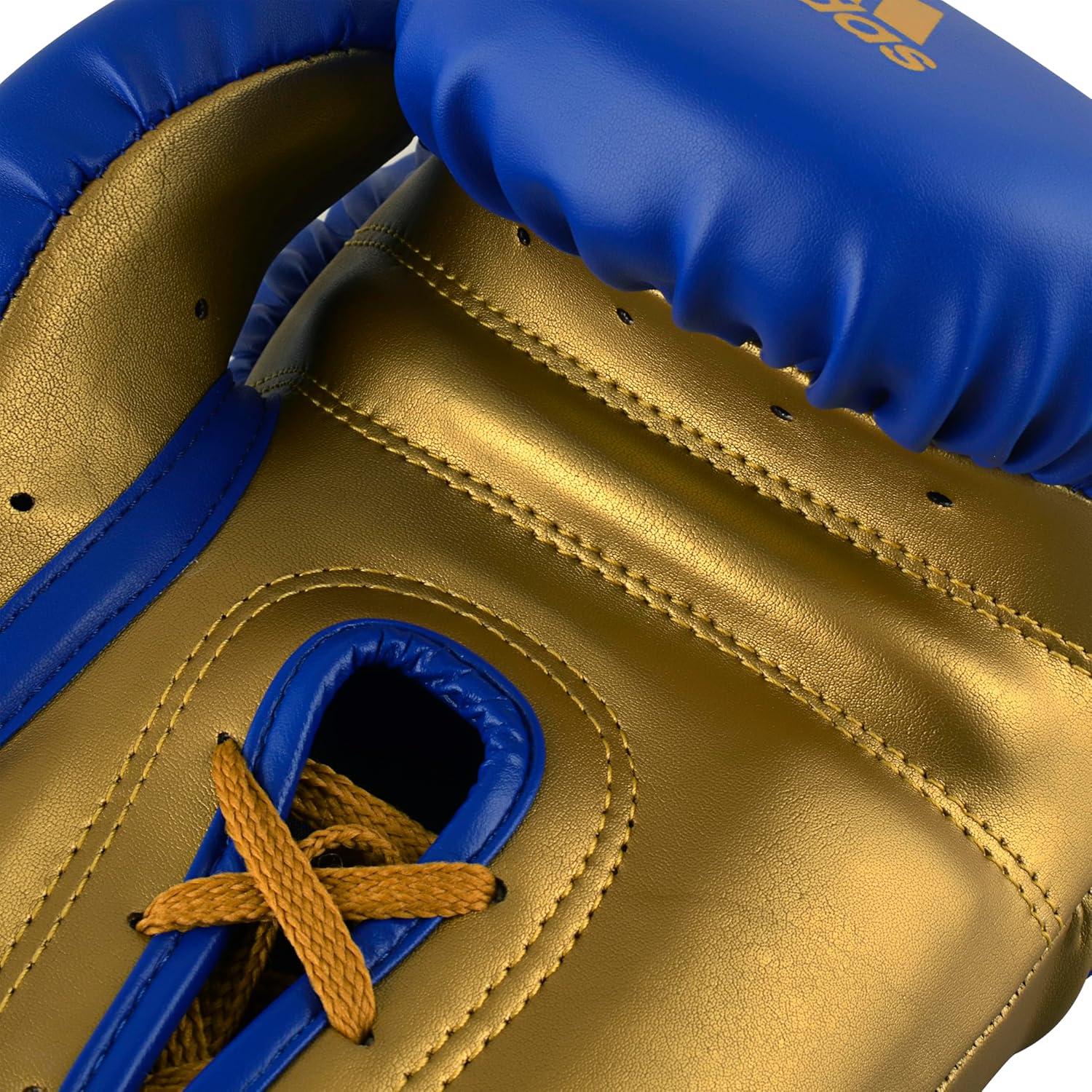 image:imageAdidas Tilt 350 Pro with Lace Closure with New Tilt Technology for Men Women Unisex Sustainable Vegan Leather Boxing Kickboxing MMA Training GlovesBlueGold