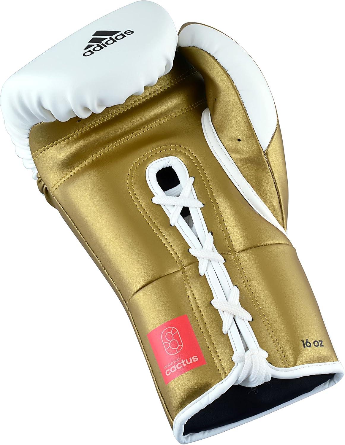 image:imageAdidas Tilt 350 Pro with Lace Closure with New Tilt Technology for Men Women Unisex Sustainable Vegan Leather Boxing Kickboxing MMA Training GlovesWhiteGold Met
