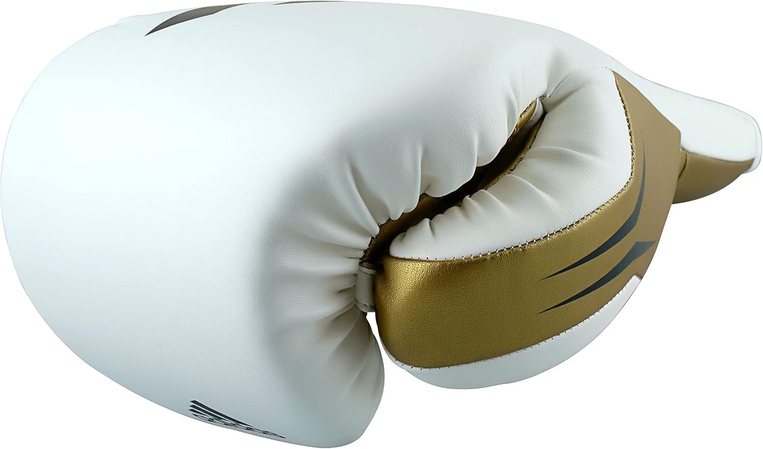 image:imageAdidas Tilt 350 Pro with Lace Closure with New Tilt Technology for Men Women Unisex Sustainable Vegan Leather Boxing Kickboxing MMA Training GlovesWhiteGold Met