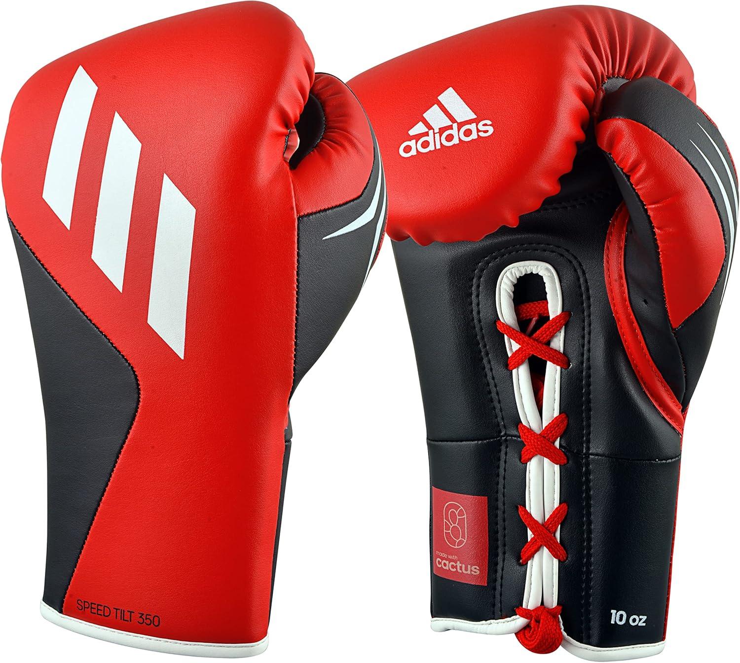image:imageAdidas Tilt 350 Pro with Lace Closure with New Tilt Technology for Men Women Unisex Sustainable Vegan Leather Boxing Kickboxing MMA Training GlovesRedBlack