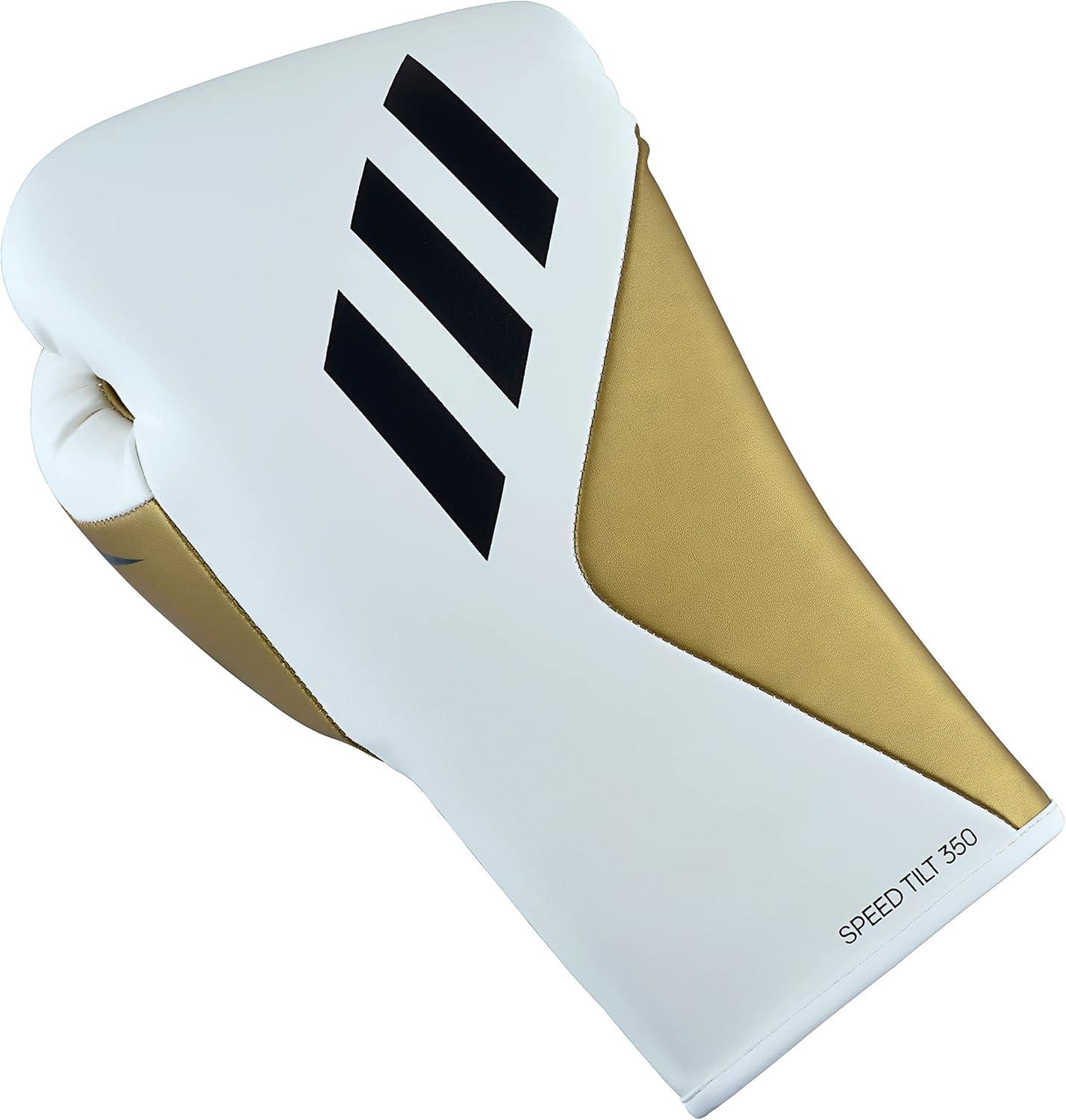 image:imageAdidas Tilt 350 Pro with Lace Closure with New Tilt Technology for Men Women Unisex Sustainable Vegan Leather Boxing Kickboxing MMA Training GlovesWhiteGold Met