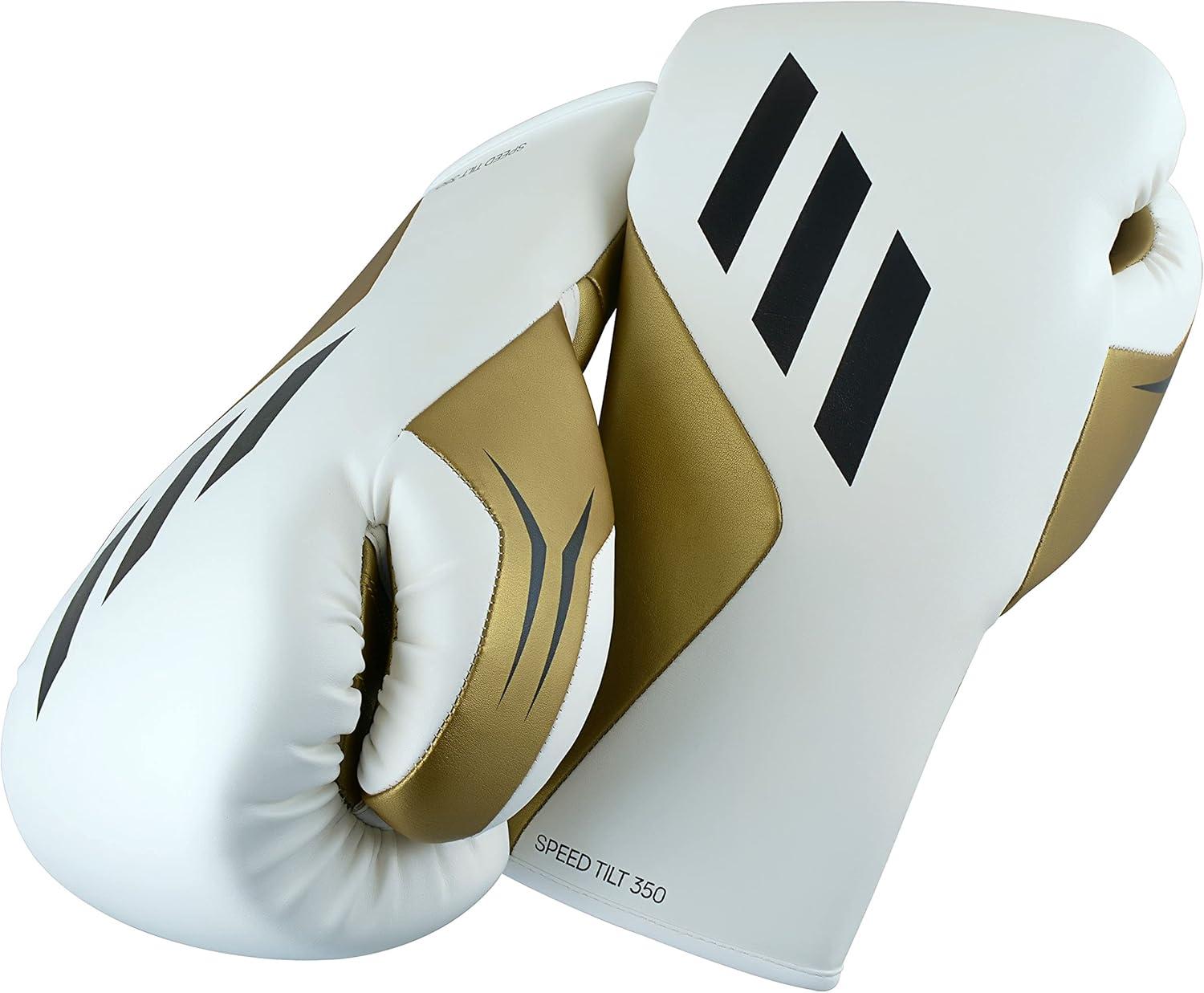 image:imageAdidas Tilt 350 Pro with Lace Closure with New Tilt Technology for Men Women Unisex Sustainable Vegan Leather Boxing Kickboxing MMA Training GlovesWhiteGold Met