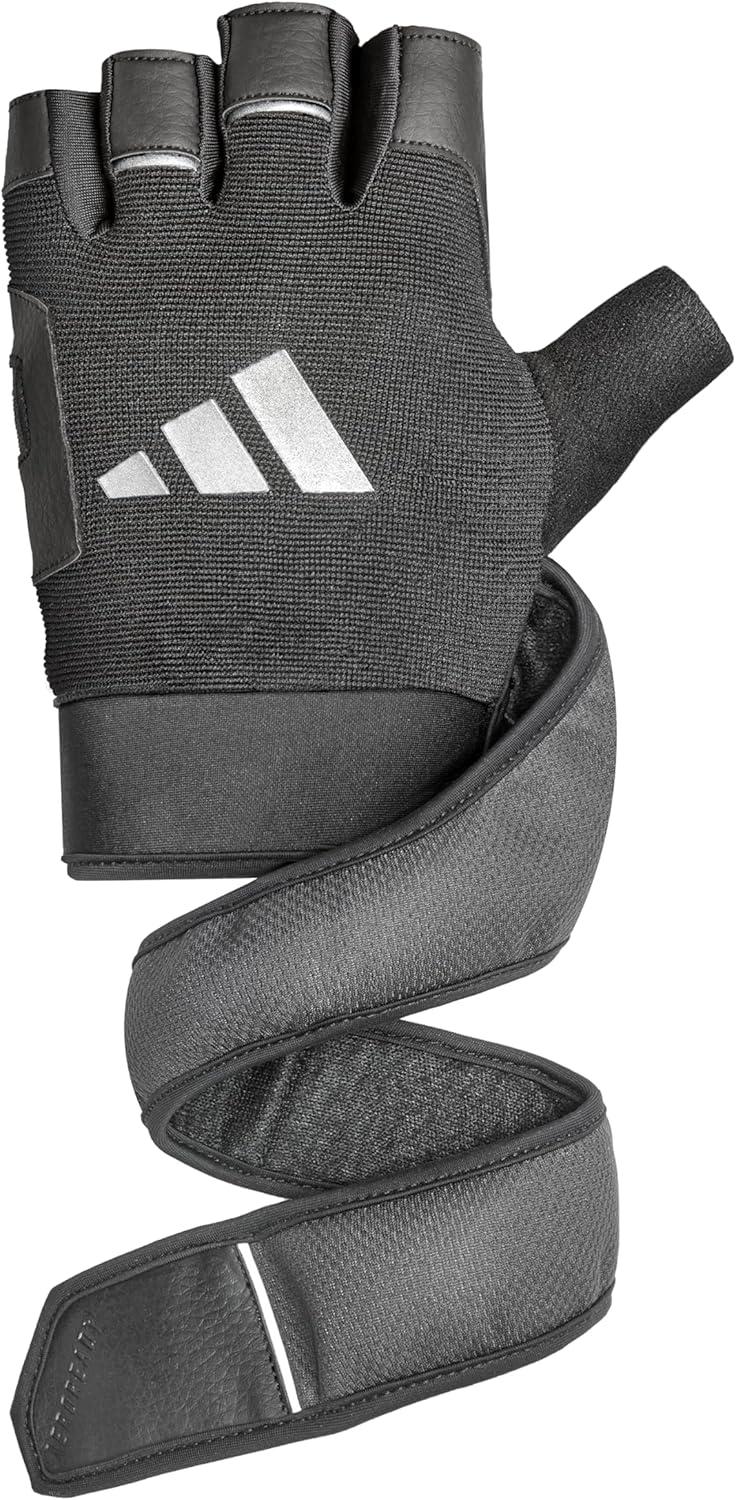 image:imageAdidas Wrist Wrap Training amp Weightlifting Gloves Fingerless Workout GlovesMedium