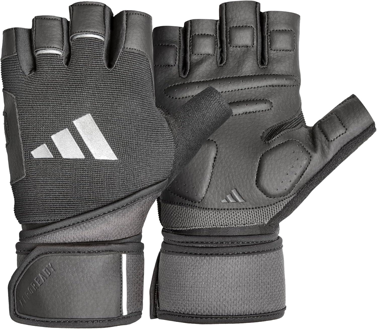 image:imageAdidas Wrist Wrap Training amp Weightlifting Gloves Fingerless Workout GlovesSmall