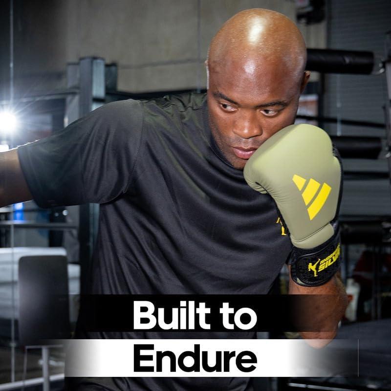 image:imageAdidas x Anderson Silva Everyday Use Boxing Gloves Versatile Fitness Gear with PU Outer Shell and Injection Molded FoamOrbit GreenBlackYellowCamo