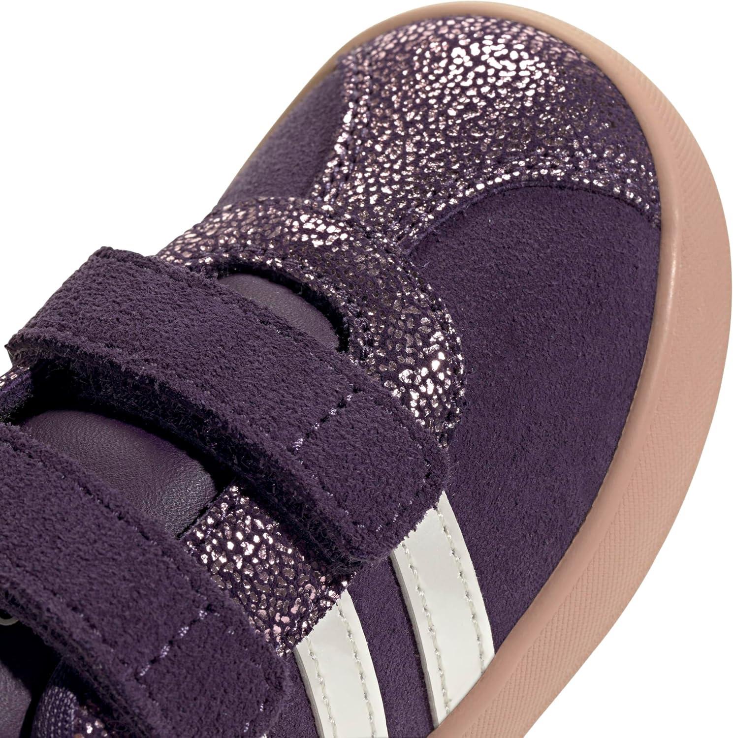 image:imageadidas Baby VL Court 30 Hook amp Loop ShoeAurora PlumZero MetallicPink Gum