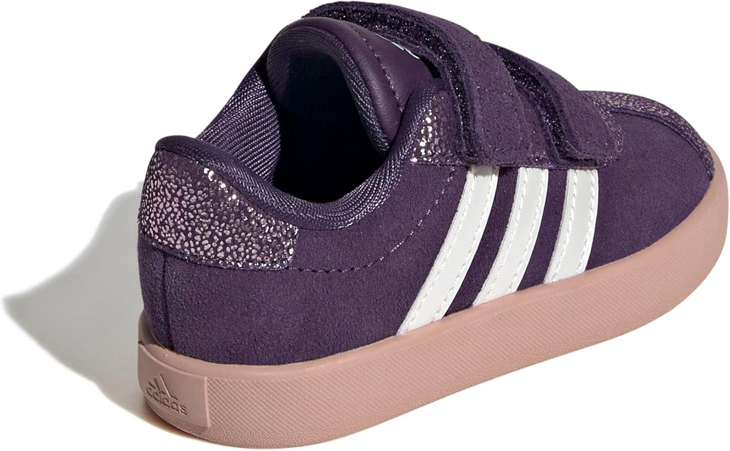 image:imageadidas Baby VL Court 30 Hook amp Loop ShoeAurora PlumZero MetallicPink Gum