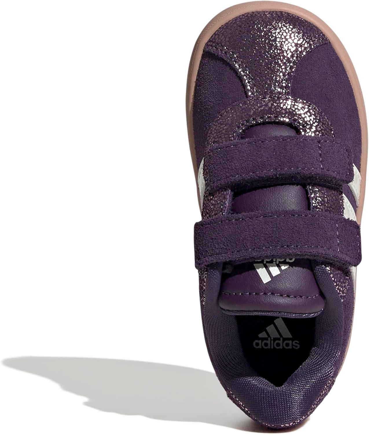 image:imageadidas Baby VL Court 30 Hook amp Loop ShoeAurora PlumZero MetallicPink Gum
