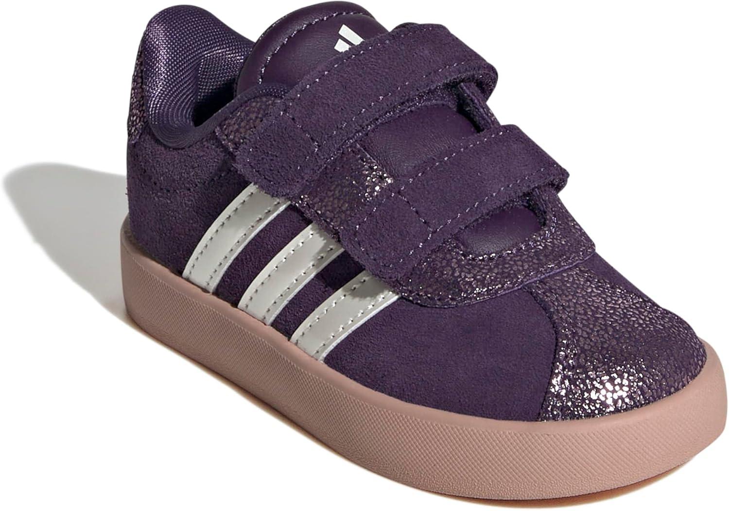 image:imageadidas Baby VL Court 30 Hook amp Loop ShoeAurora PlumZero MetallicPink Gum