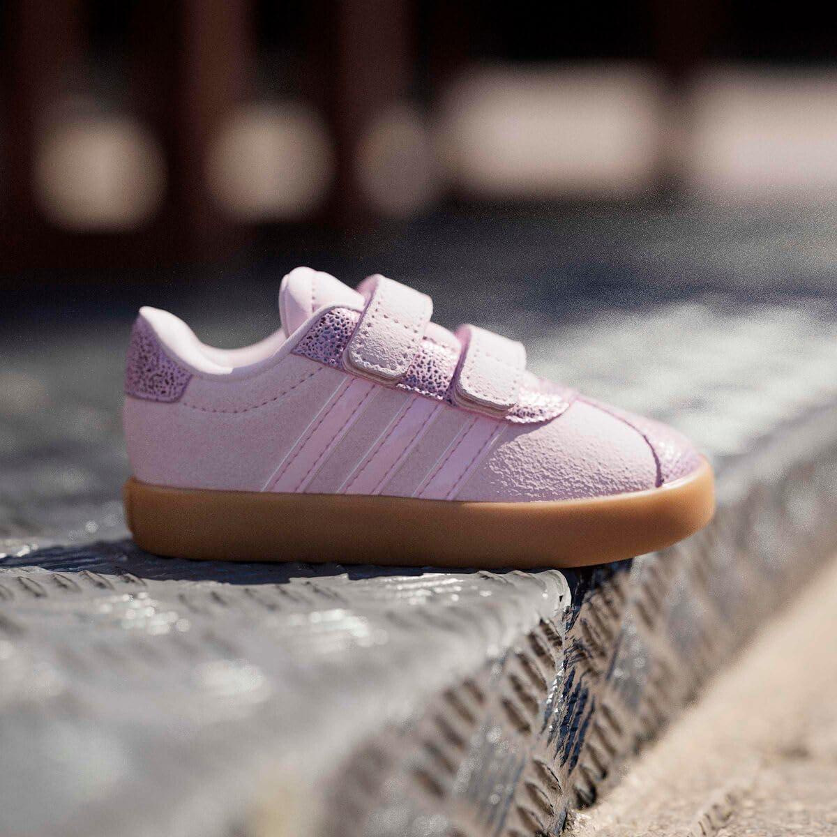 image:imageadidas Baby VL Court 30 Hook amp Loop ShoeClear PinkClear PinkGum