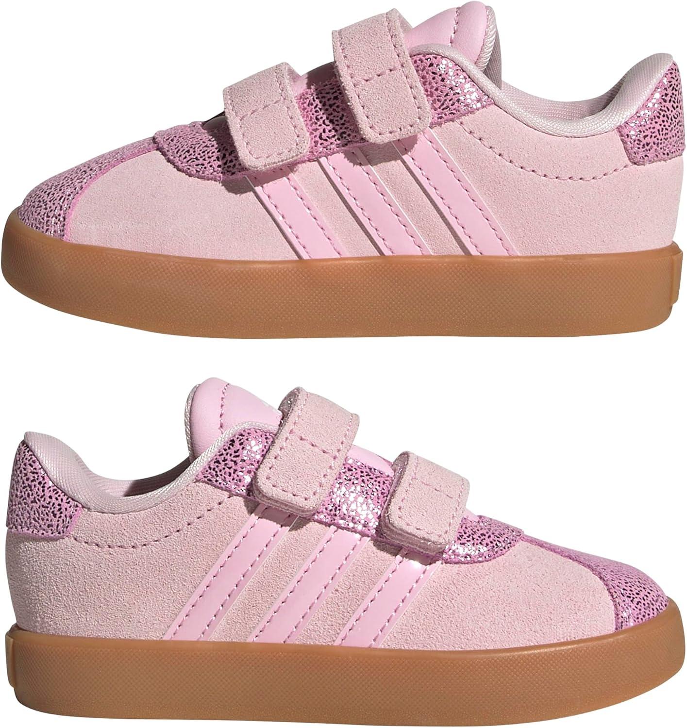 image:imageadidas Baby VL Court 30 Hook amp Loop ShoeClear PinkClear PinkGum