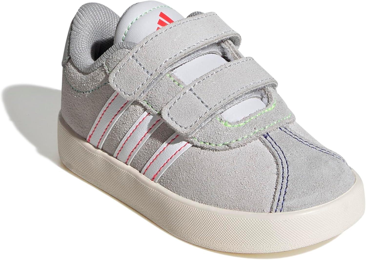 image:imageadidas Baby VL Court 30 Hook amp Loop ShoeDash GreyWhiteLime Burst