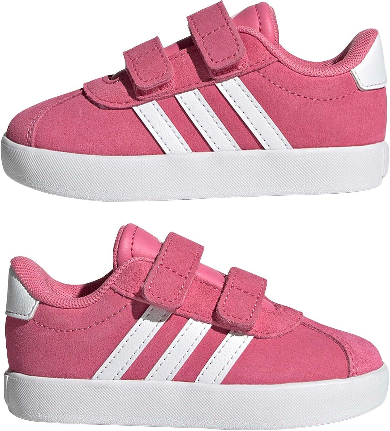 image:imageadidas Baby VL Court 30 Hook amp Loop ShoePink FusionWhiteGrey