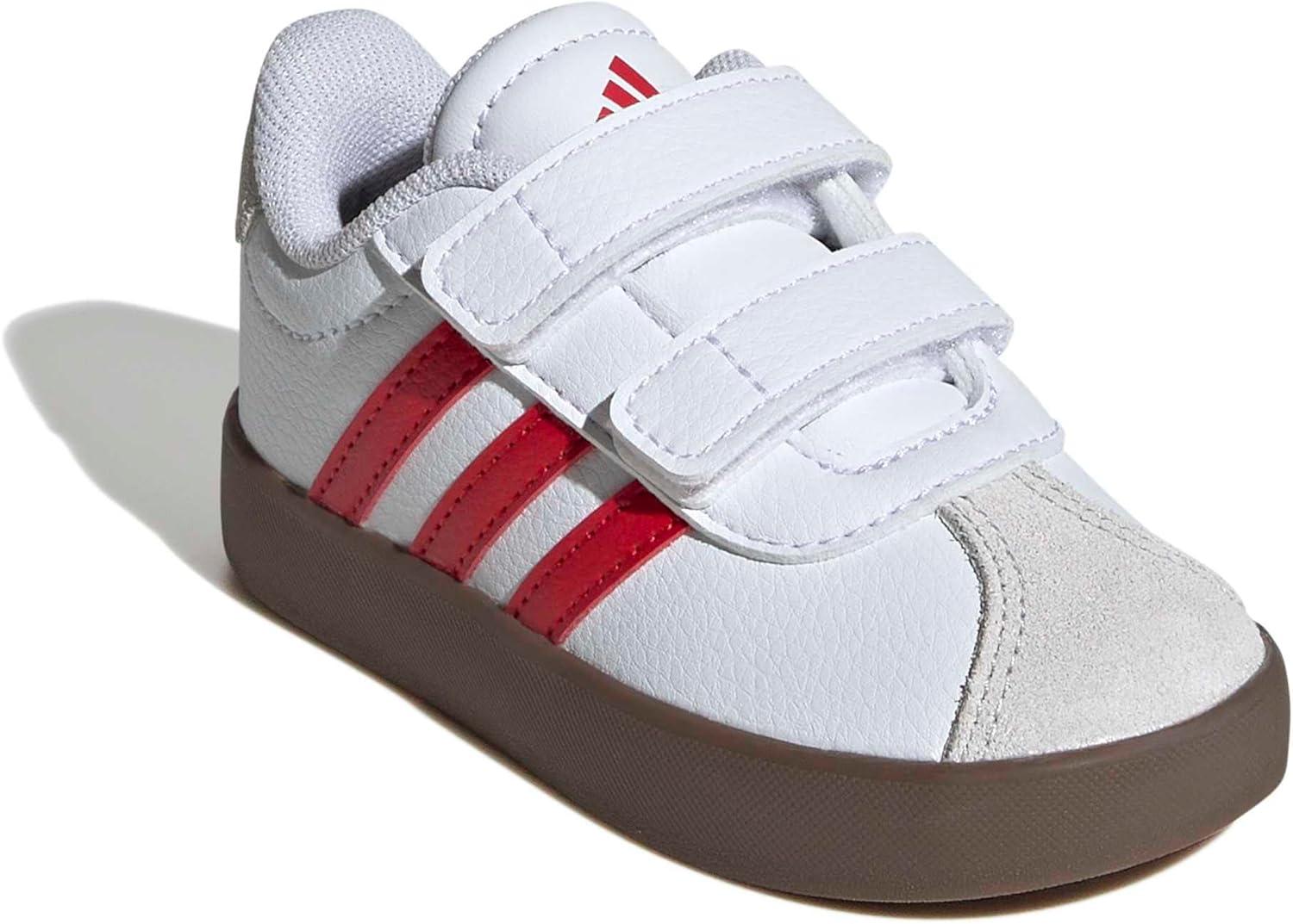 image:imageadidas Baby VL Court 30 Hook amp Loop ShoeWhiteBetter ScarletGrey