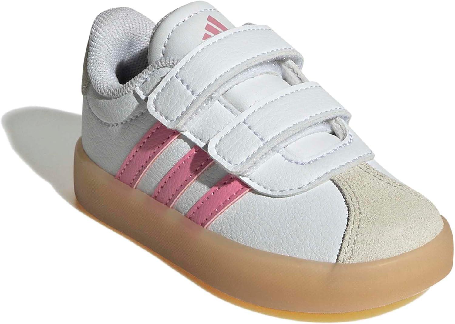 image:imageadidas Baby VL Court 30 Hook amp Loop ShoeWhiteBliss PinkAlumina