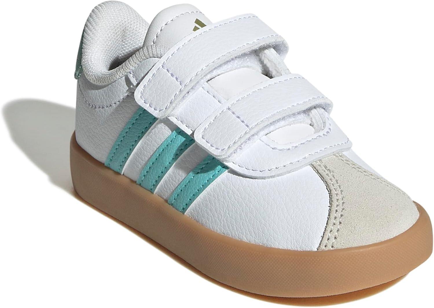 image:imageadidas Baby VL Court 30 Hook amp Loop ShoeWhiteFlash AquaAlumina