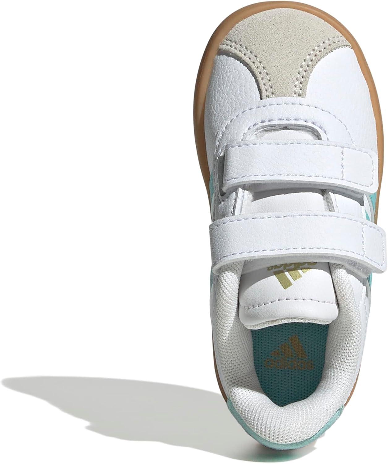 image:imageadidas Baby VL Court 30 Hook amp Loop ShoeWhiteFlash AquaAlumina