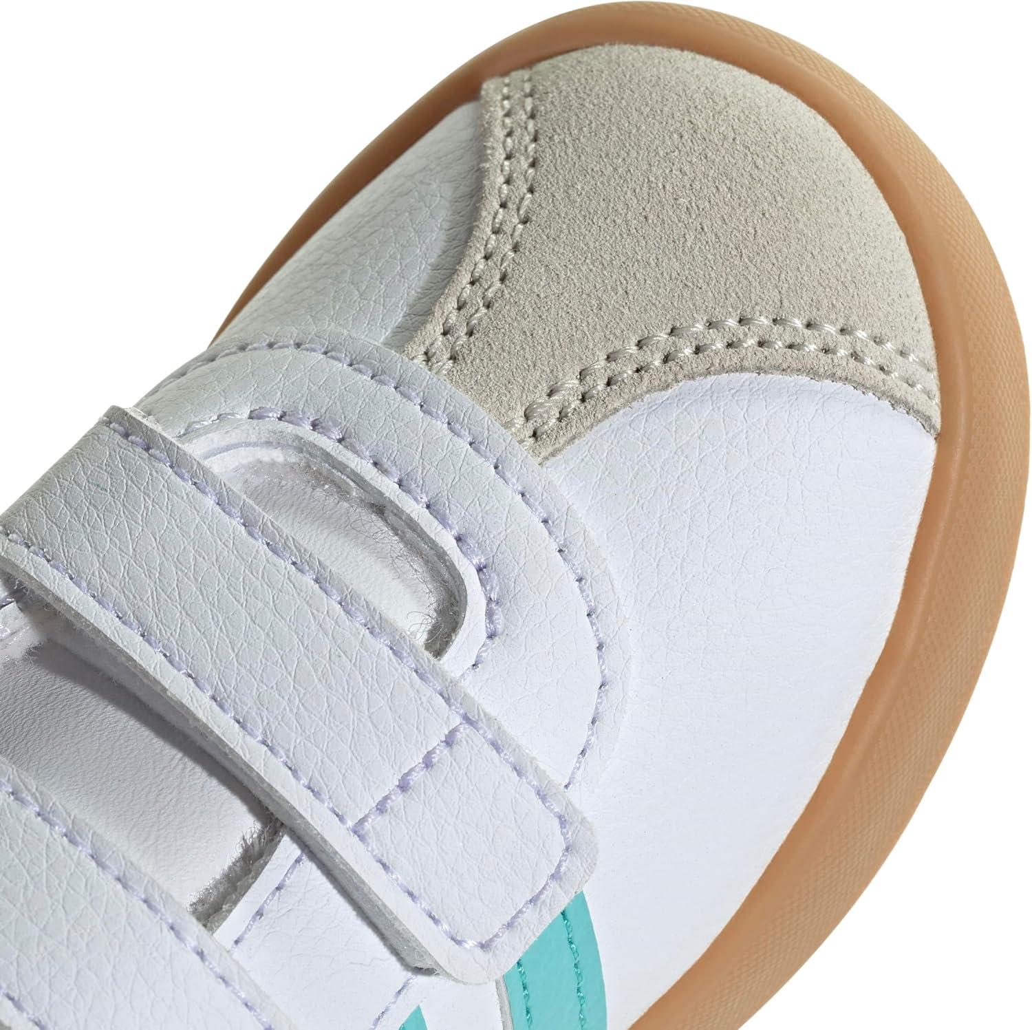 image:imageadidas Baby VL Court 30 Hook amp Loop ShoeWhiteFlash AquaAlumina