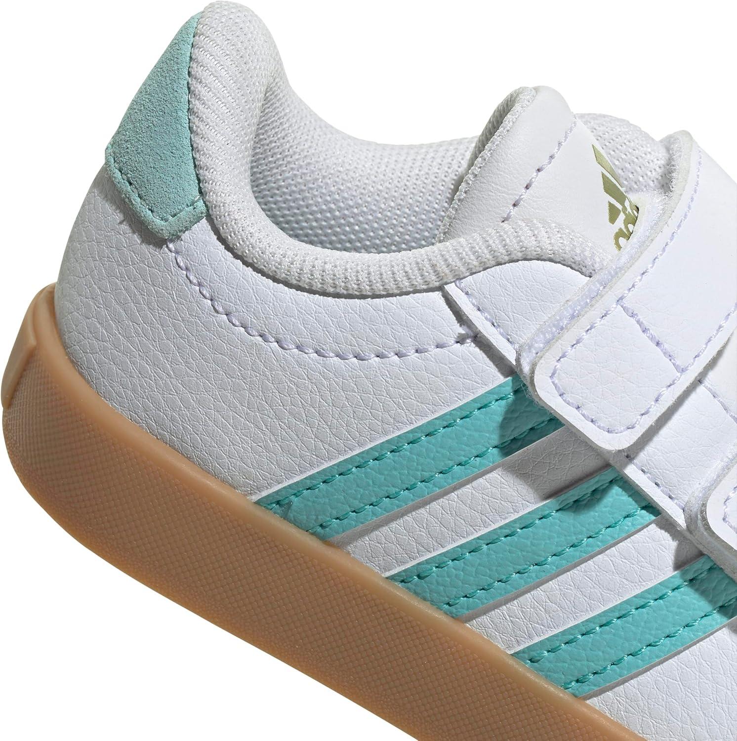 image:imageadidas Baby VL Court 30 Hook amp Loop ShoeWhiteFlash AquaAlumina