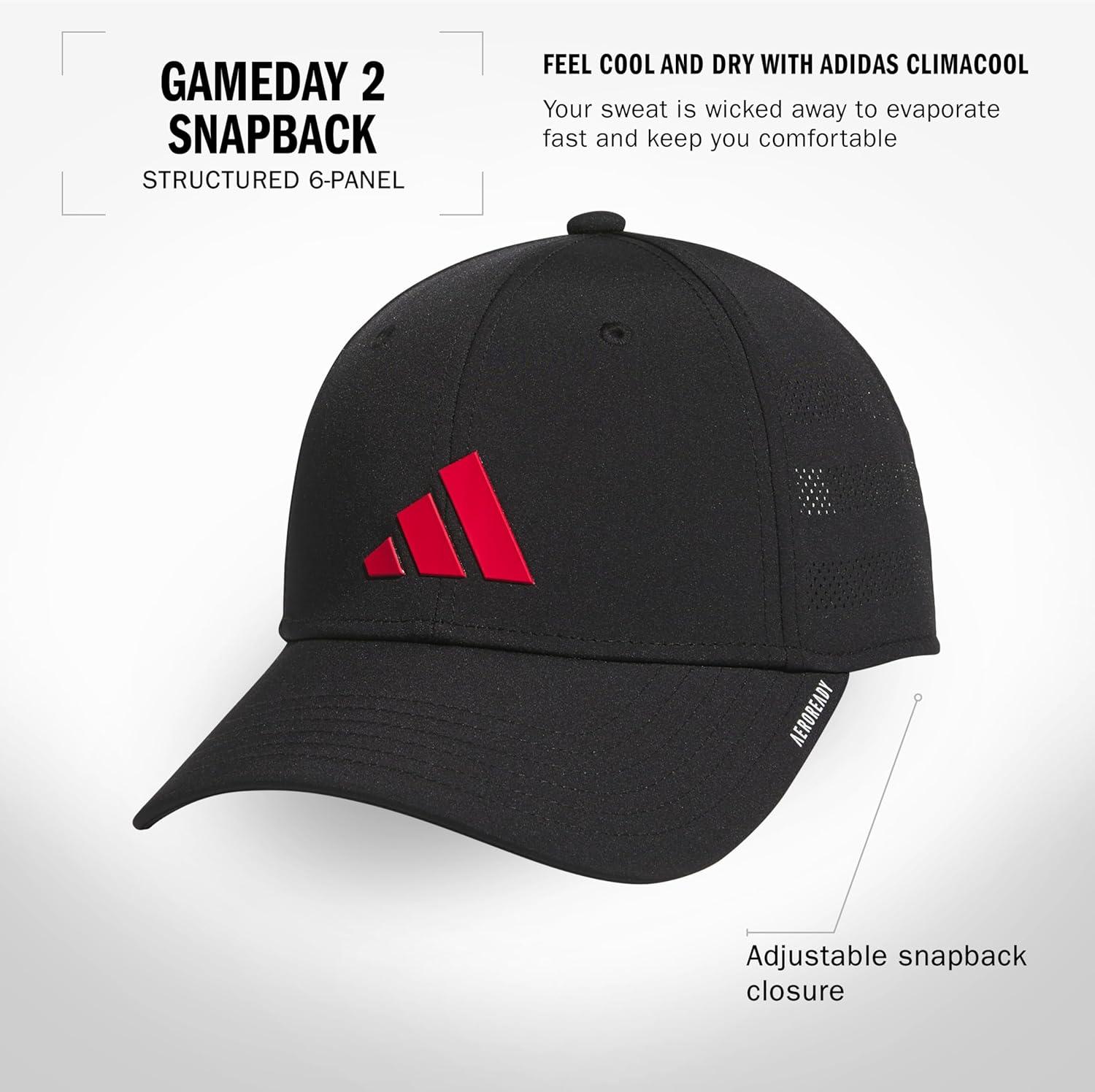 image:imageadidas Boys Gameday Hat Snapback Athletic Baseball CapBlackPure Ruby Red