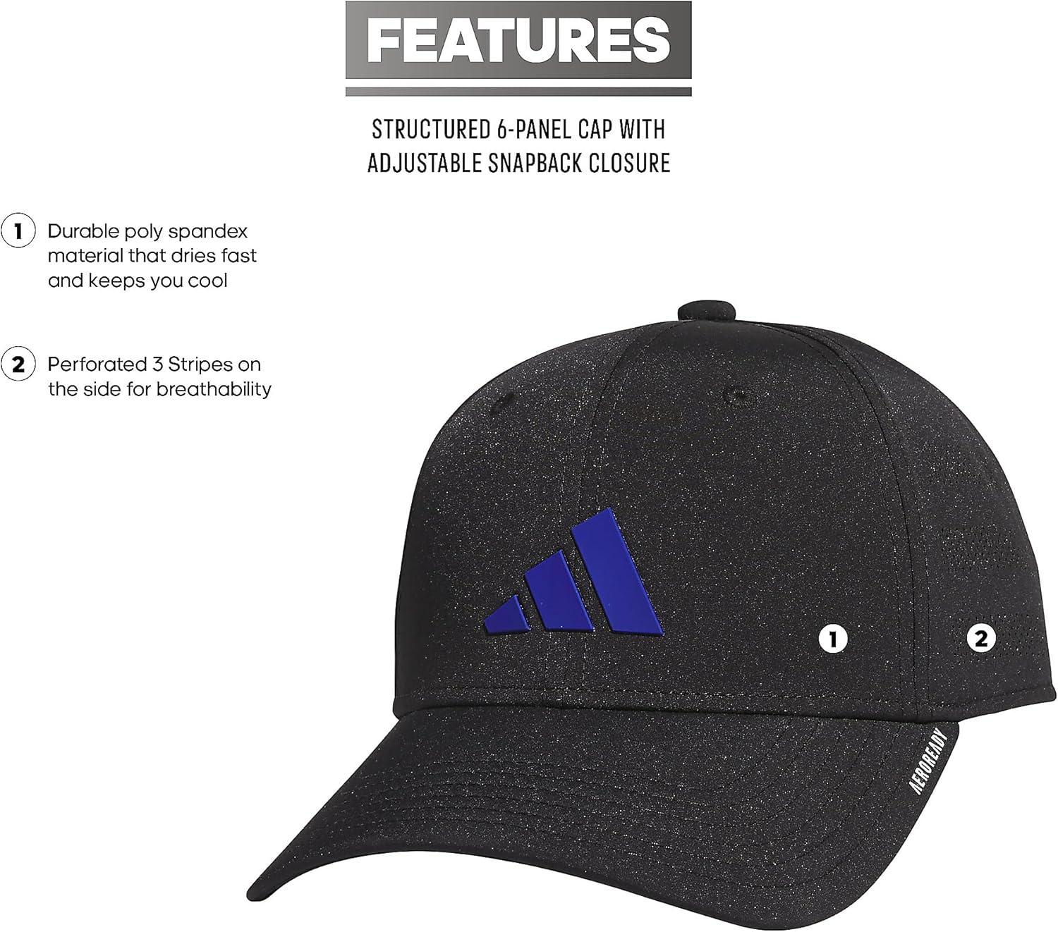 image:imageadidas Boys Gameday Hat Snapback Athletic Baseball CapBlackSemi Lucid Blue