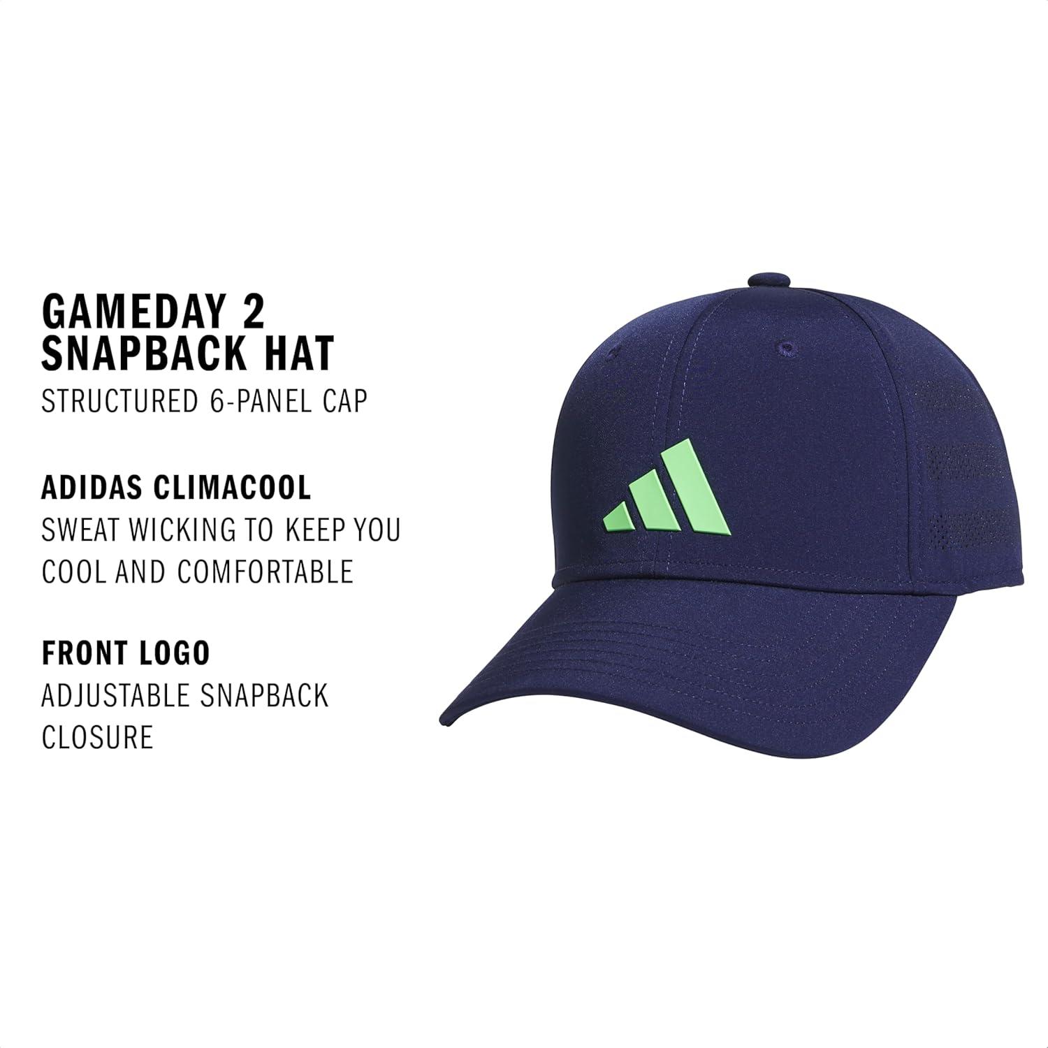 image:imageadidas Boys Gameday Hat Snapback Athletic Baseball CapDark BlueLime Burst Green