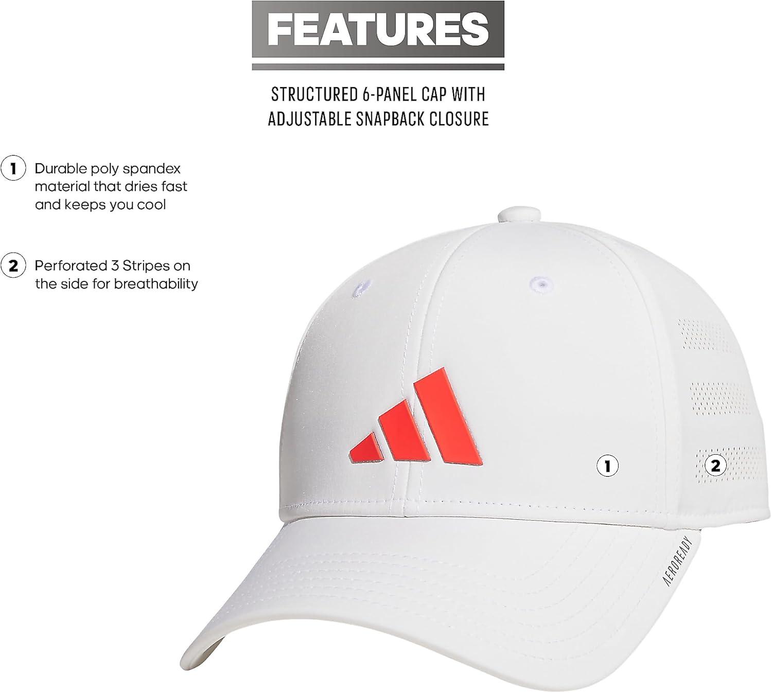 image:imageadidas Boys Gameday Hat Snapback Athletic Baseball CapWhiteBright Red