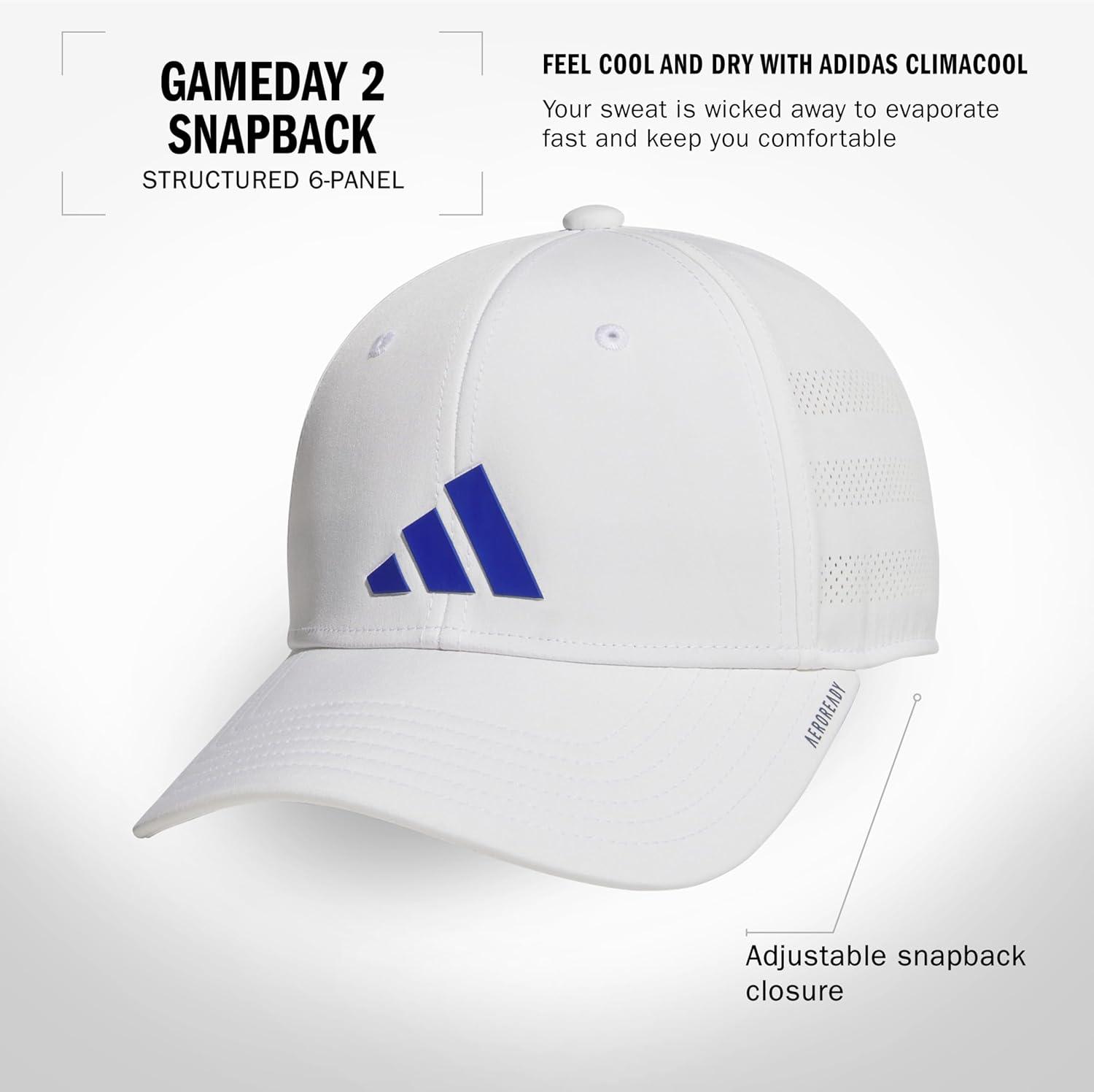 image:imageadidas Boys Gameday Hat Snapback Athletic Baseball CapWhiteTeam Royal Blue