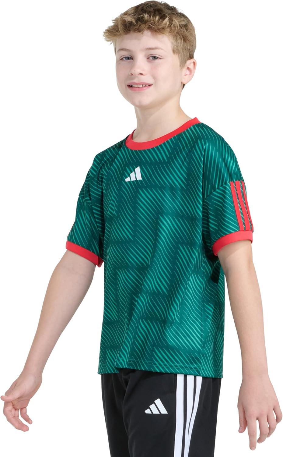 image:imageadidas Boys Short Sleeve World Cup Soccer TopBold Green