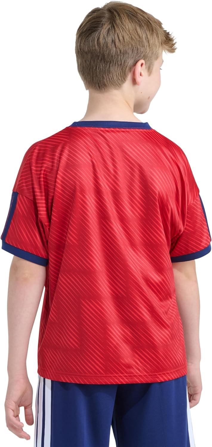 image:imageadidas Boys Short Sleeve World Cup Soccer TopPure Ruby