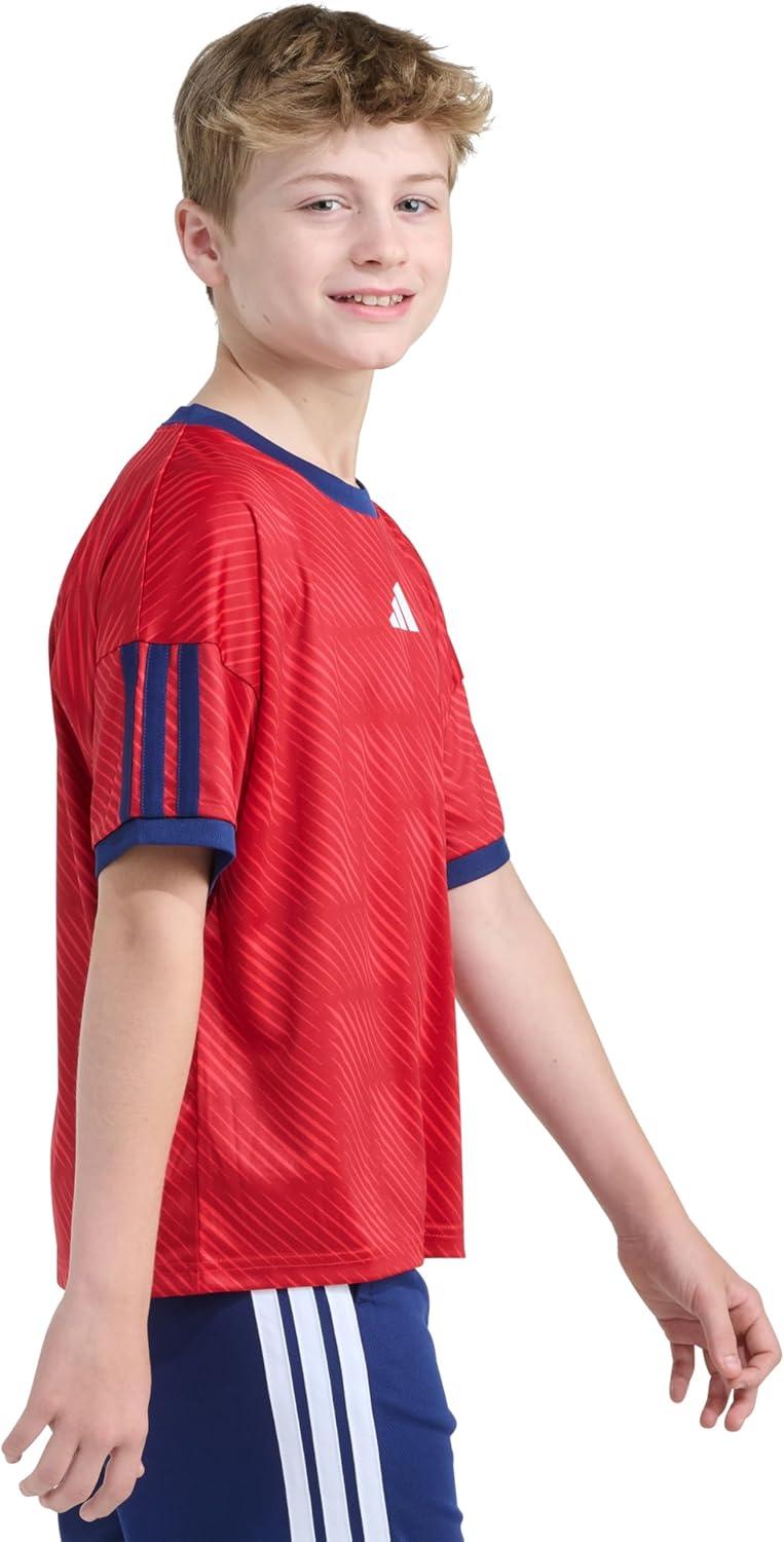 image:imageadidas Boys Short Sleeve World Cup Soccer TopPure Ruby