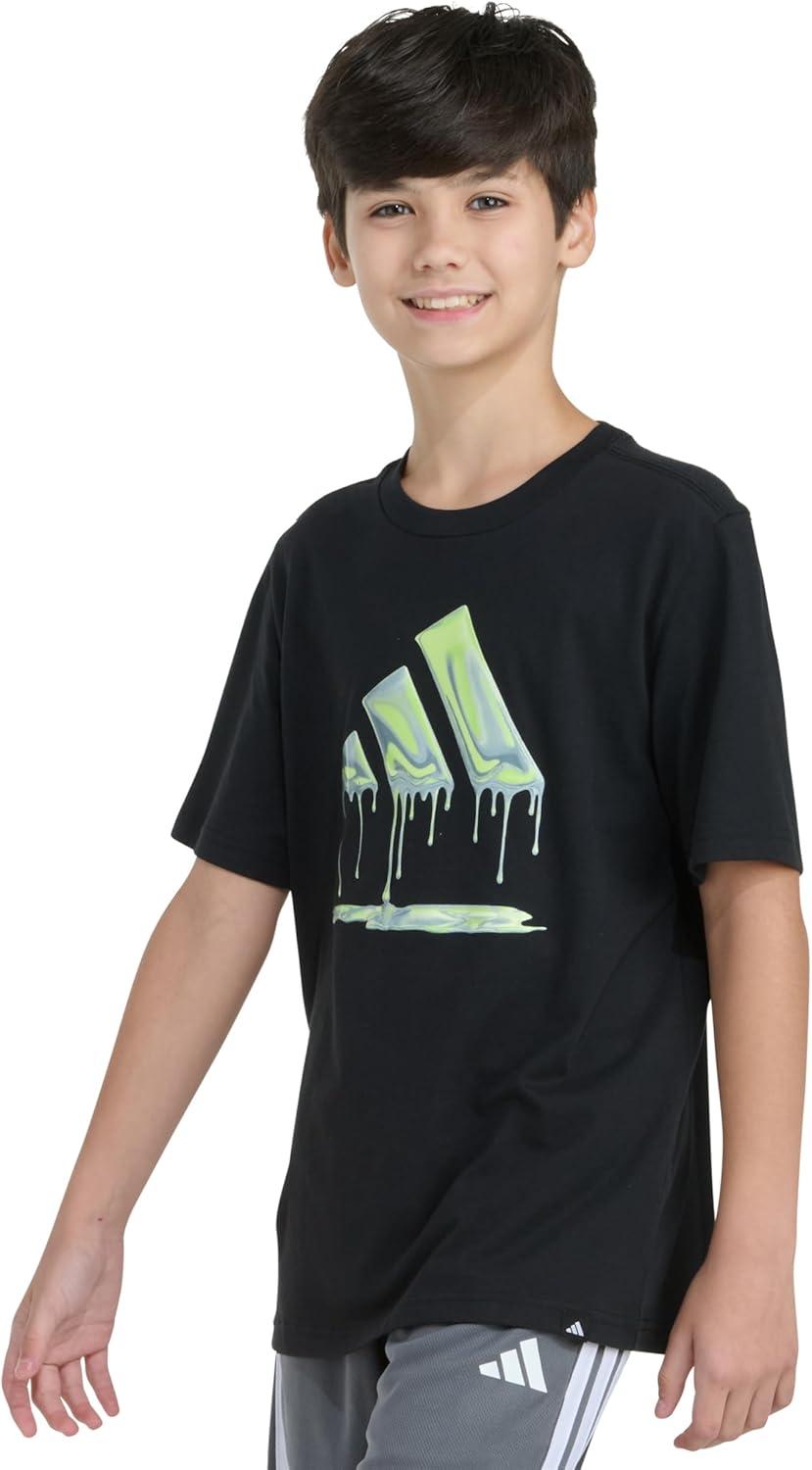 image:imageadidas Boys Stay Dry Climalite Short Sleeve TShirtBlack With Green