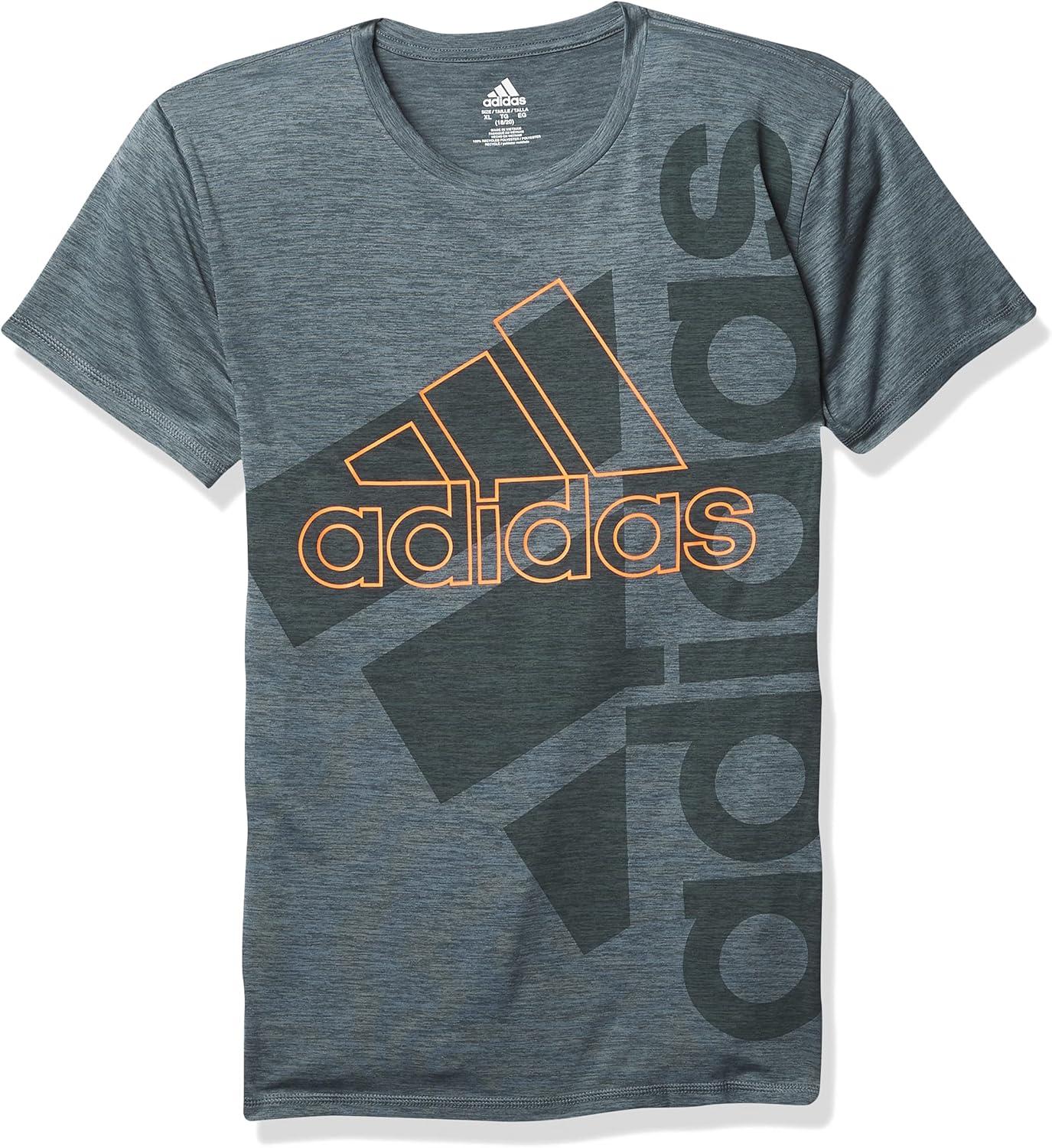 image:imageadidas Boys Stay Dry Climalite Short Sleeve TShirtBlue Oxide Heather