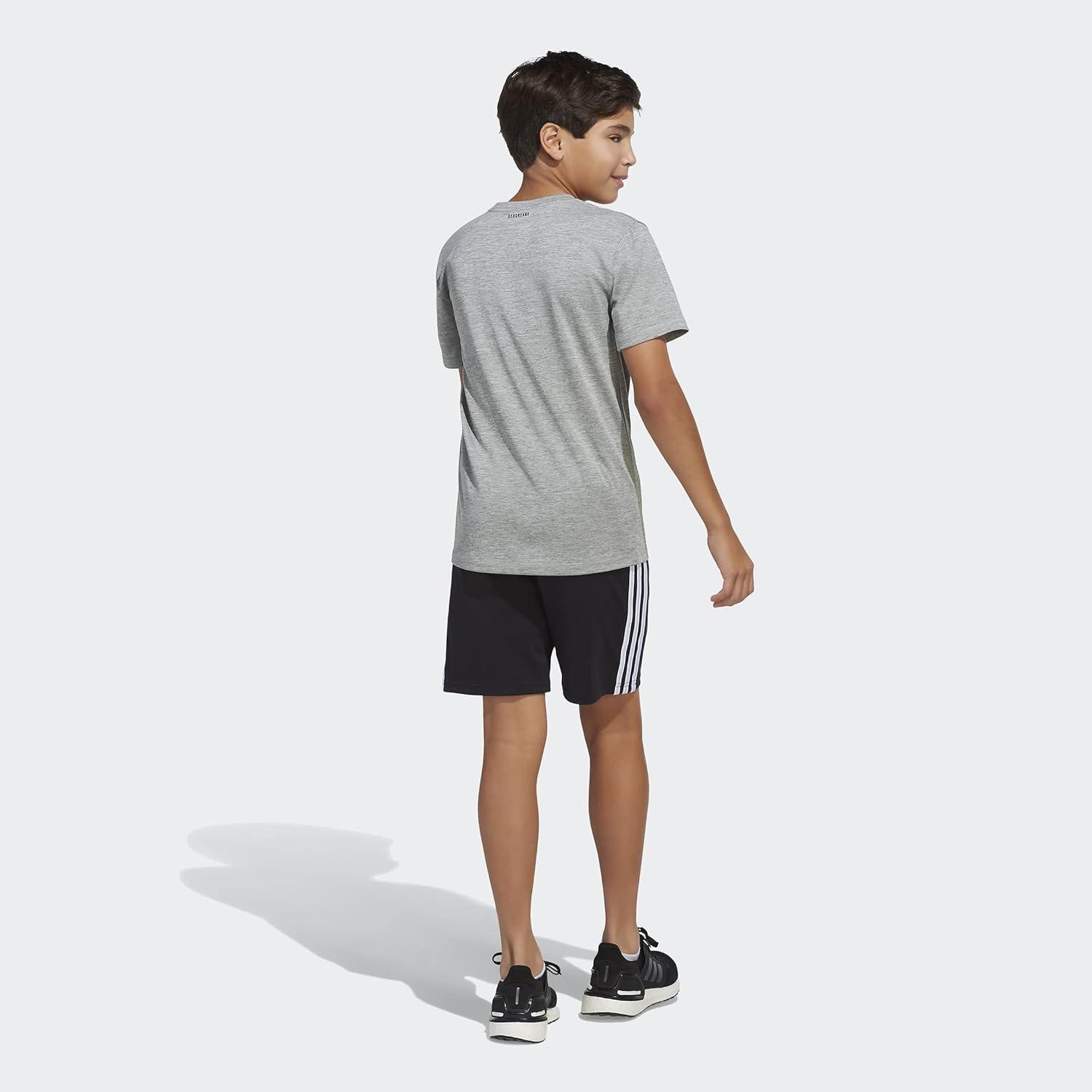 image:imageadidas Boys Stay Dry Climalite Short Sleeve TShirtGrey Heather
