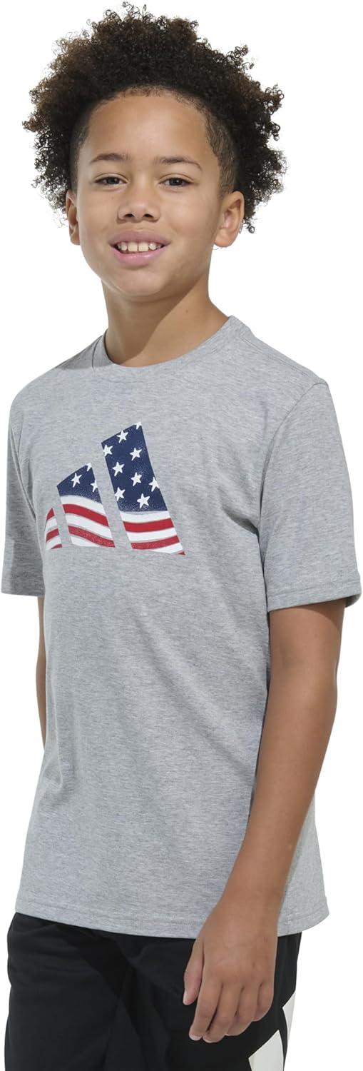 image:imageadidas Boys Stay Dry Climalite Short Sleeve TShirtHeather Grey American