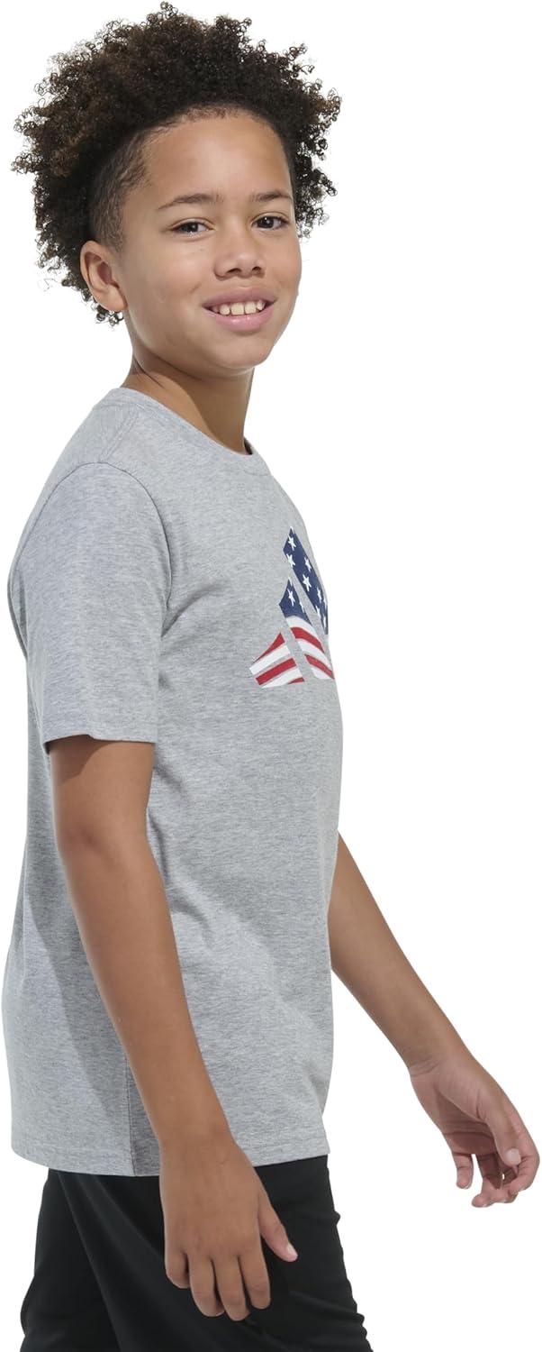 image:imageadidas Boys Stay Dry Climalite Short Sleeve TShirtHeather Grey American