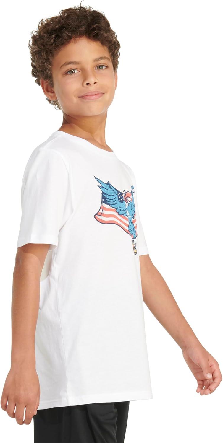 image:imageadidas Boys Stay Dry Climalite Short Sleeve TShirtWhite Eagle