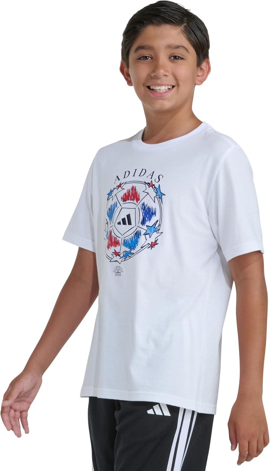 image:imageadidas Boys Stay Dry Climalite Short Sleeve TShirtWhite Patriotic